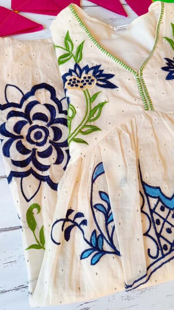 Summer Cool Off White Multi Embroidered Outfit