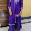Impressive Ethnic Purple Sharara Outfit