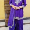 Impressive Ethnic Purple Sharara Outfit