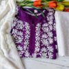 Dramatic Solid Purple Chikankari Outfit