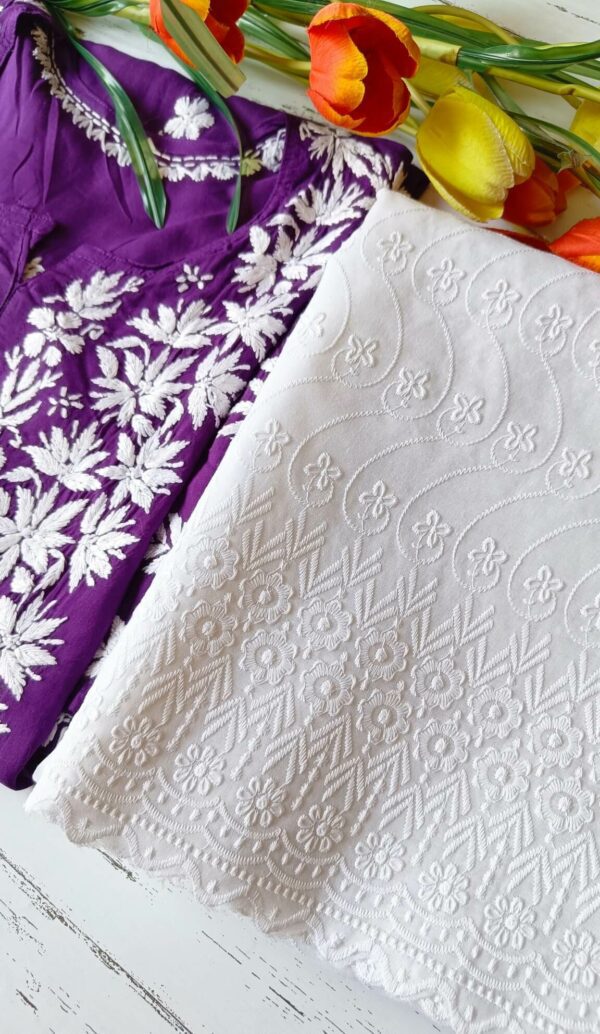 Dramatic Solid Purple Chikankari Outfit