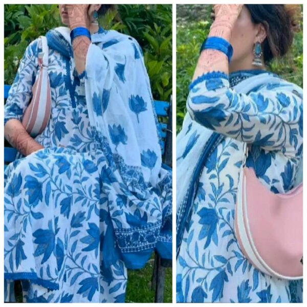 Summer Cool Breathable Blue White Floral Outfit