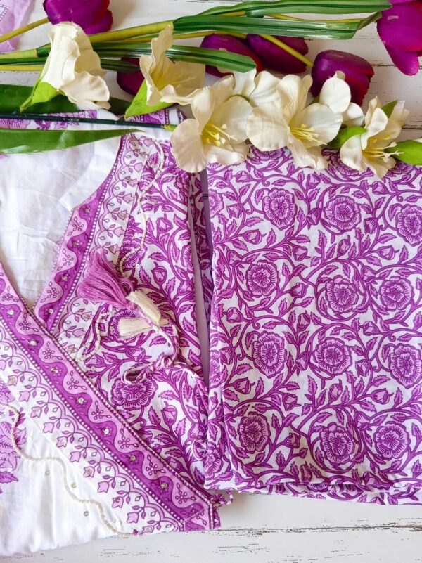Easy Breezy Cotton Lavender Blockprint Outfit