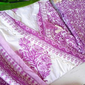 Easy Breezy Cotton Lavender Blockprint Outfit