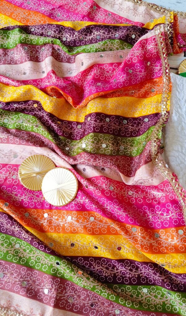 Dazzling White Multicolor Chikankari Outfit