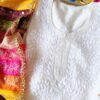 Dazzling White Multicolor Chikankari Outfit 19 Dazzling White Multicolor Chikankari Outfit