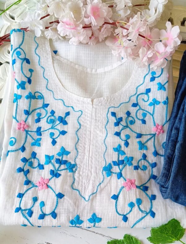 Summer Perfect White Multi Applique Embroidered Outfit