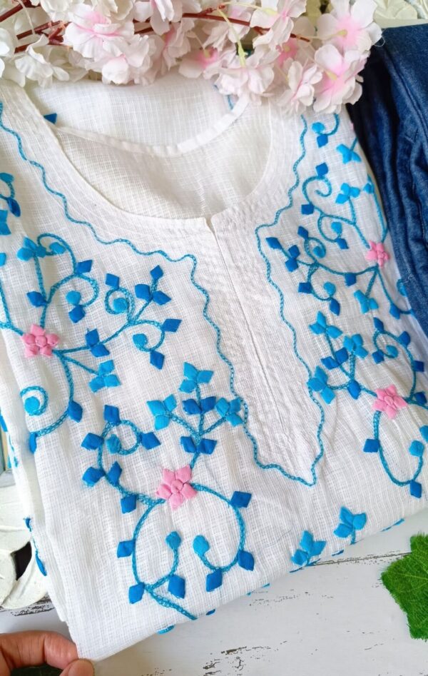 Summer Perfect White Multi Applique Embroidered Outfit