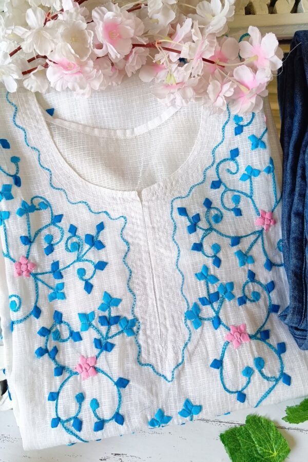 Summer Perfect White Multi Applique Embroidered Outfit