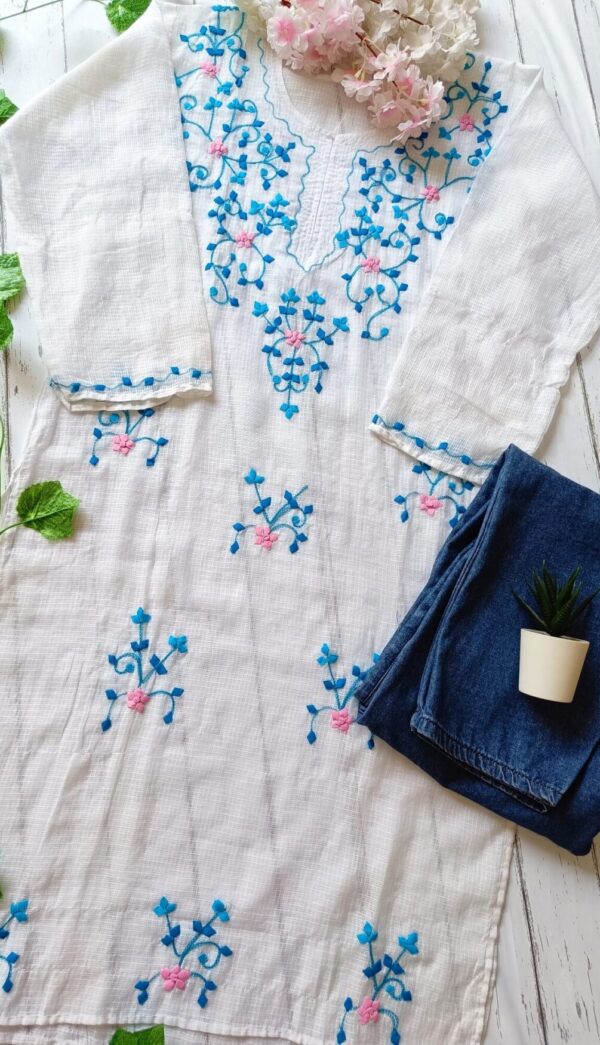 Summer Perfect White Multi Applique Embroidered Outfit