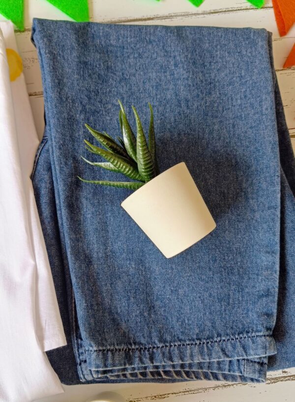 Casual White Big Patch Applique Embroidered Outfit