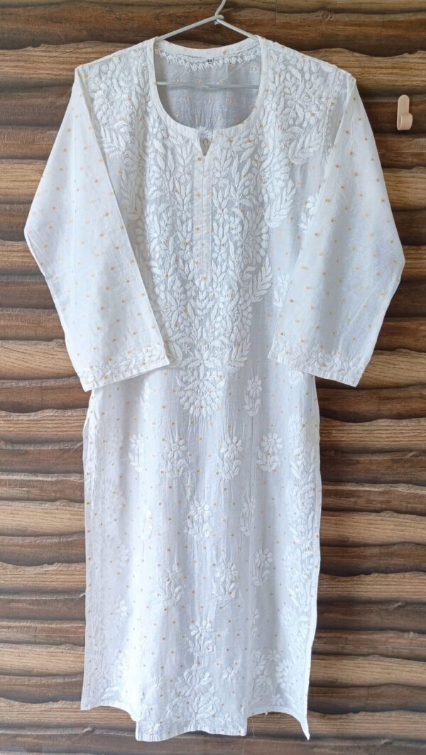 Poised White Chanderi Chikankari Outfit