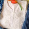Fantastic White Indigo Modal Chikankari Outfit