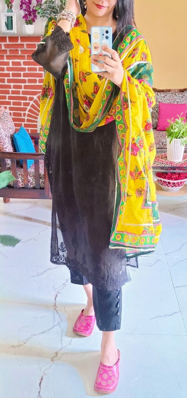 Eye Catching Black Multi Kota Chikankari Outfit