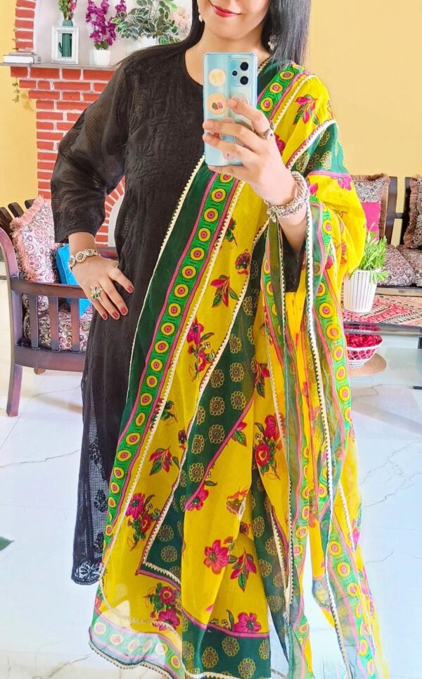 Eye Catching Black Multi Kota Chikankari Outfit