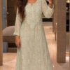 Festive pista green muslin Chikankari kurti set for women with elegant 3D embroidery