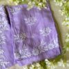 Radiant Lilac Lavender Muslin Chikankari Pant folded view crafted from premium muslin fabric