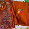 Stunning Burnt Orange Embroidered Kurta Set in Soft Muslin Fabric