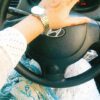 look of chikankari set with dupatta while driving